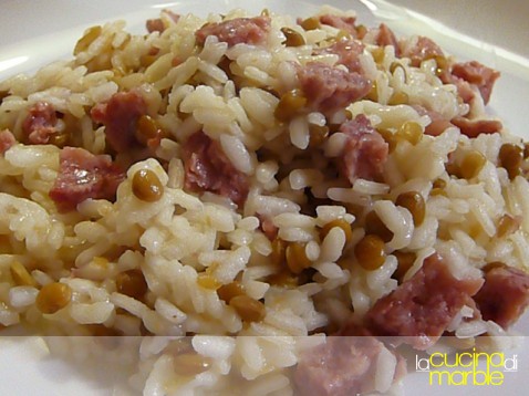 risotto lenticchie e cotechino